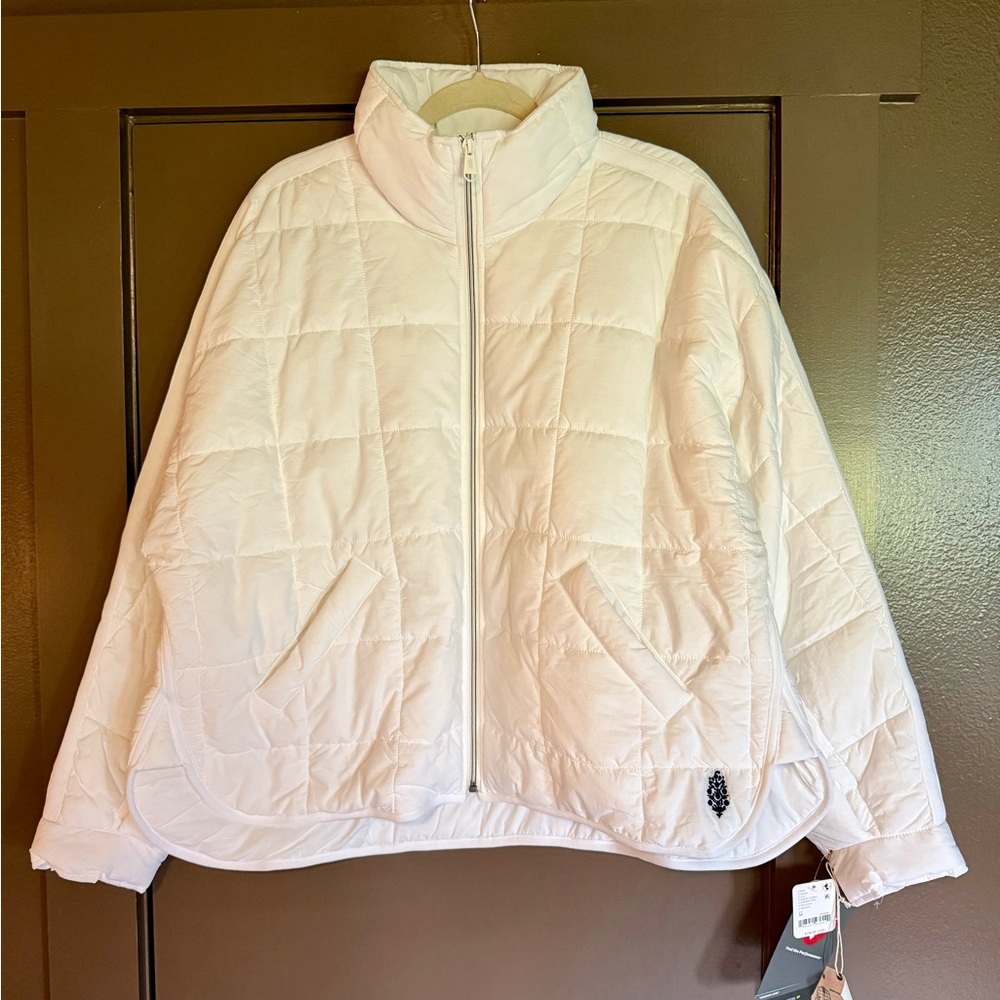 FP Movement by Free People White Quilted Zip Puffer Jacket
